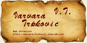 Varvara Trpković vizit kartica